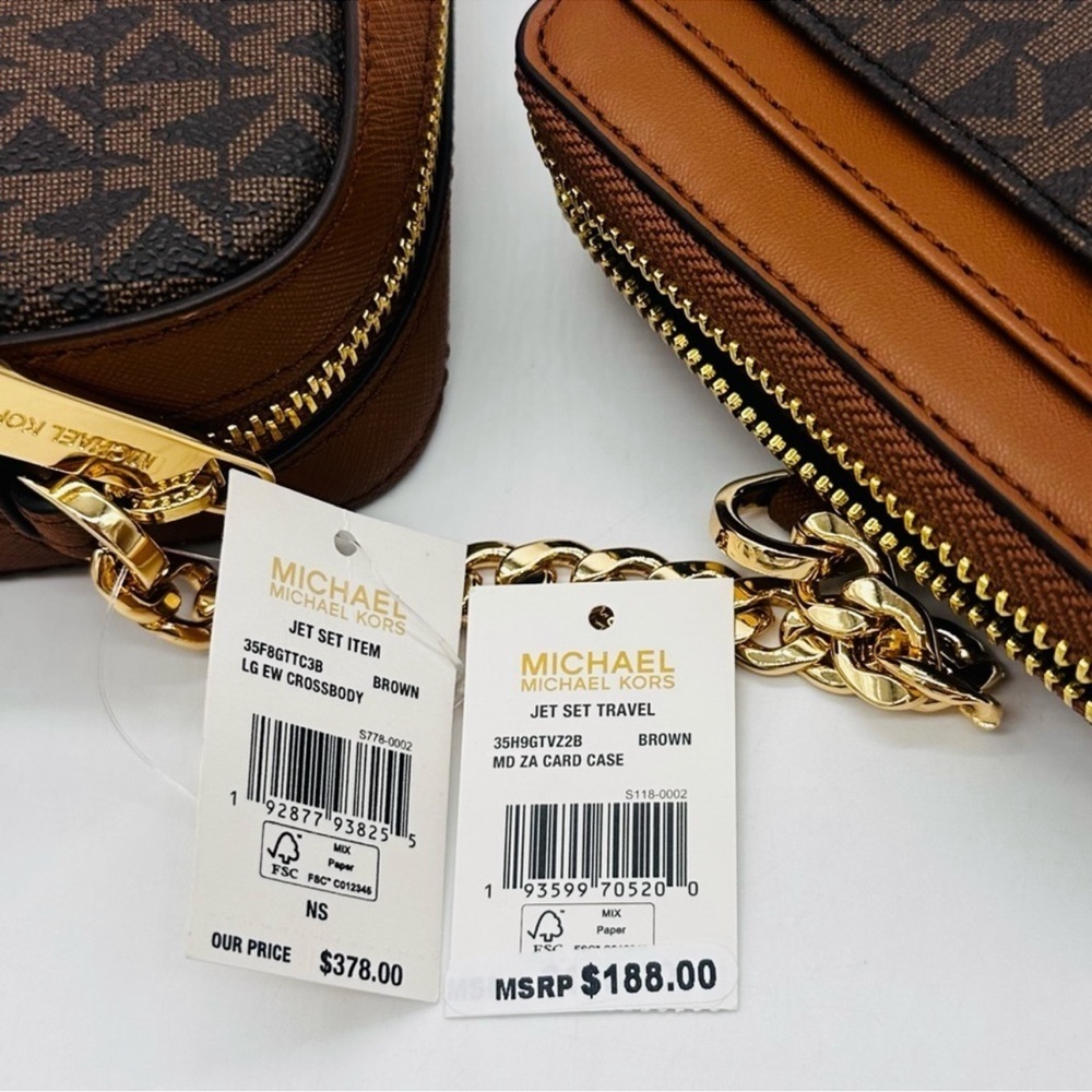 Michael Kors Large EW Crossbody Bag & Jet Se Travel MD ZA Card Case Wallet - Picture 12 of 12